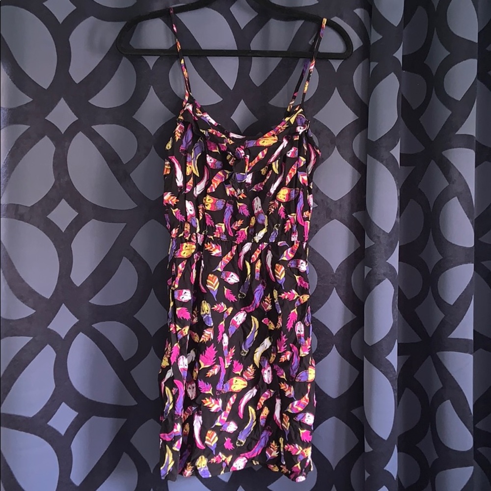 Feather print dress